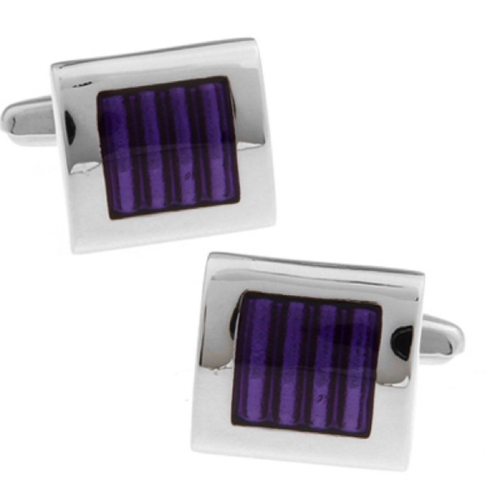 Purple & Black Stripes Cufflinks